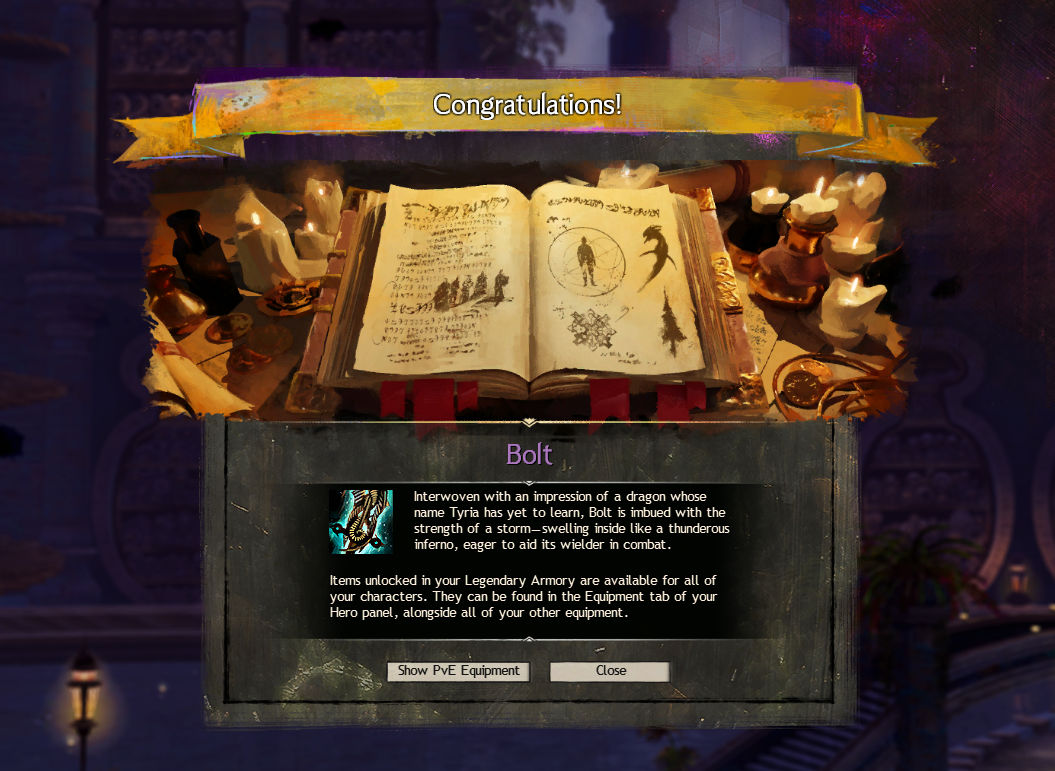 Guild Wars 2 Bolt messa nella Legendary Armory