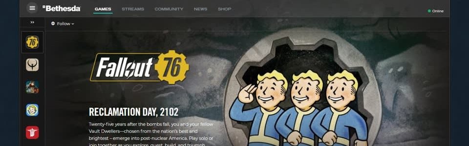 Bethesda chiude il suo launcher PC, nuova roadmap per Fallout 76